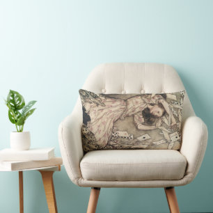 Vintage Alices Abenteuer in Wunderland von Rackham Lendenkissen