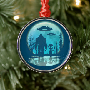 Vintage Alien Bigfoot Metal Weihnachtsdekoration Ornament Aus Metall