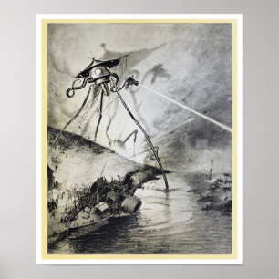 Vintage Alien Einmarsch in den Kriegsfilm Poster