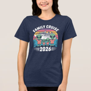 Vintage-Alien-Familien-Kreuzfahrtschiff 2026 Tri-Blend Shirt