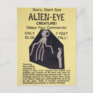 Vintage Alien Mail Auftragsanzeige Postkarte