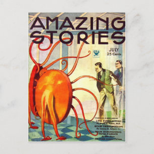 Vintage Alien Sci Fi Postkarte