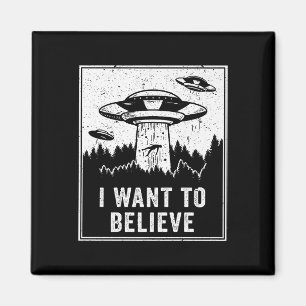 Vintage Alien UFO Hunter Wollte ich zu glauben Ret Magnet