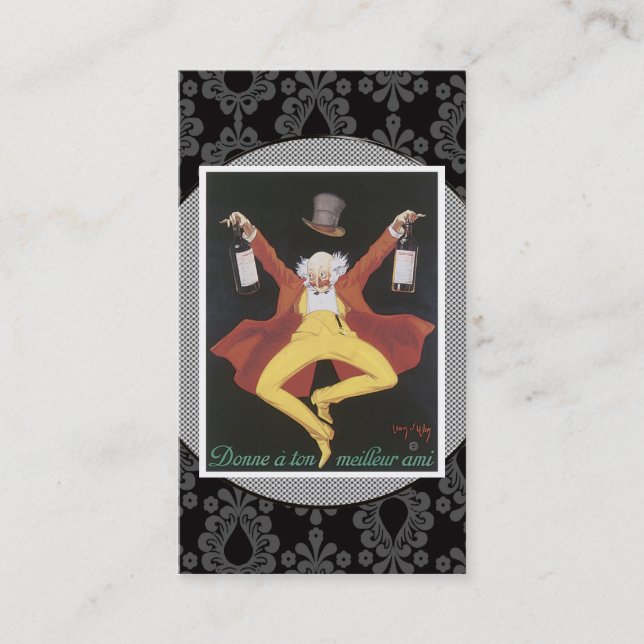 Vintage Alkohol-Geschäfts-Karte Visitenkarte (Vorderseite)