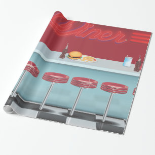 Vintage All American Diner Geschenkpapier