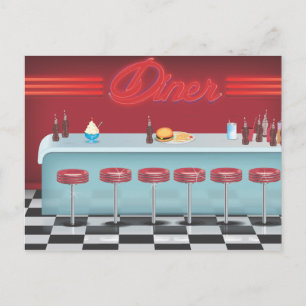 Vintage All American Diner Postkarte