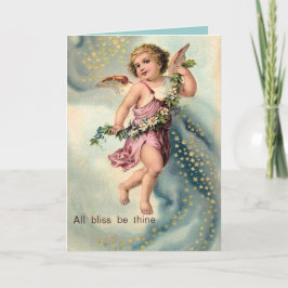 Vintage "All Bliss be Thine" Angel Weihnachtskarte Feiertagskarte
