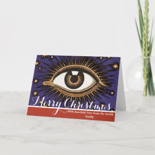 Vintage All Seeing Eye Mystische Himmlische Kunst Feiertagskarte
