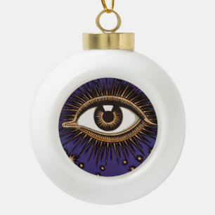 Vintage All Seeing Eye Mystische Himmlische Kunst Keramik Kugel-Ornament