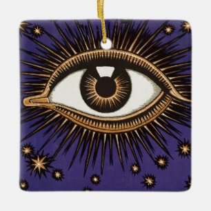 Vintage All Seeing Eye Mystische Himmlische Kunst Keramikornament