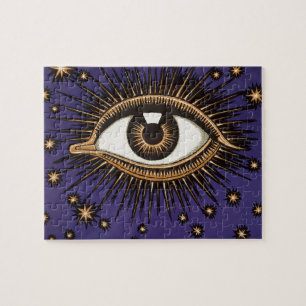Vintage All Seeing Eye Mystische Himmlische Kunst Puzzle