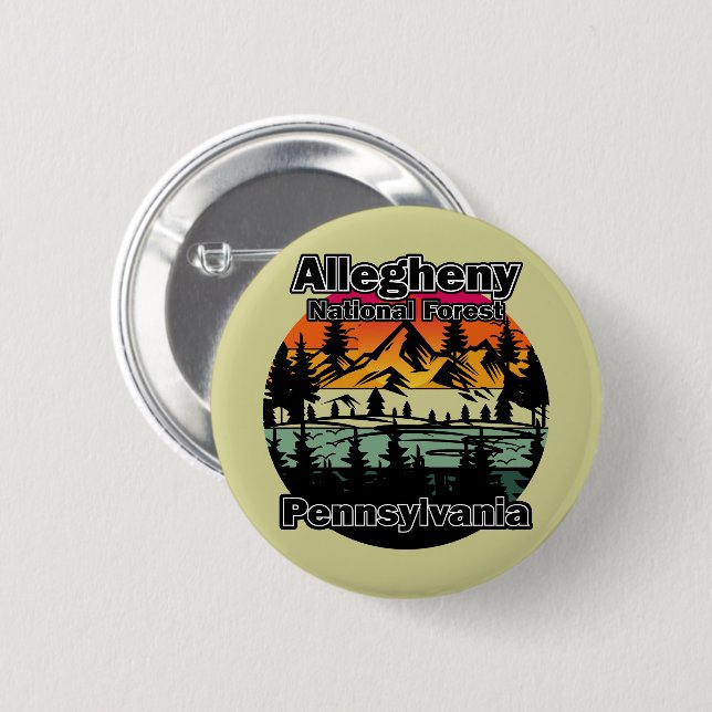 Vintage Allegheny National Forest Pennsylvania Button (Vorne & Hinten)