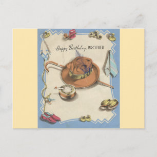 Vintage Alles Gute zum Geburtstag Bruder Elegante  Postkarte