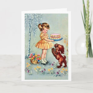 Vintage Alles Gute zum Geburtstag kleines Mädchen Karte