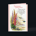 Vintage alles Gute zum Geburtstagkarte Karte<br><div class="desc">Vintage alles Gute zum Geburtstagkarte. Schöne Blumen und Vögel grüßen die Geburtstagsperson mit Anmut und Klasse. Wunderbare alte Mode kardiert Re-geborenes!</div>