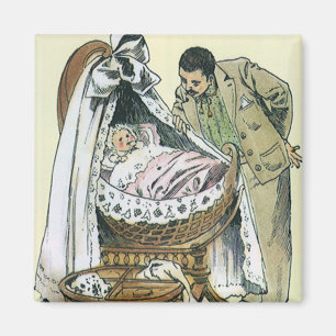 Vintage Alles Gute zum Vatertag, viktorianische Ba Magnet