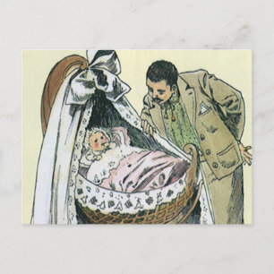 Vintage Alles Gute zum Vatertag, viktorianische Ba Postkarte