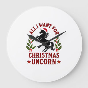 Vintage Alles, was ich zu Weihnachten will, ist ei Große Wanduhr