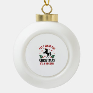 Vintage Alles, was ich zu Weihnachten will, ist ei Keramik Kugel-Ornament
