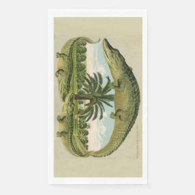 Vintage Alligator-Gästetücher Serviette (Vorderseite)