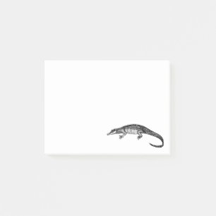 Vintage-Alligator-Illustration Post-it Klebezettel