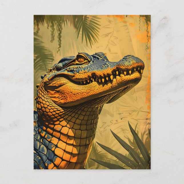 Vintage Alligator Postkarte (Vorderseite)