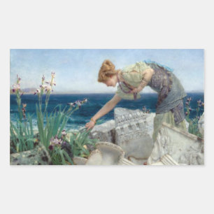 Vintage Alma-Tadema unter dem Ruine-Aufkleber Rechteckiger Aufkleber