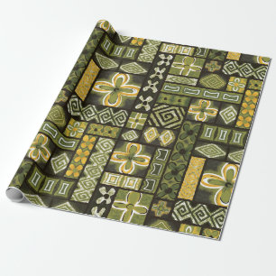 Vintage Aloha Geschenkpapier Pua Grün