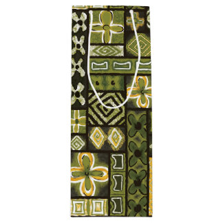 Vintage Aloha-Geschenktasche | Pua Green Geschenktüte Für Weinflaschen