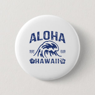 Vintage Aloha Hawaii Welle Surfen Hawaiian Strand Button