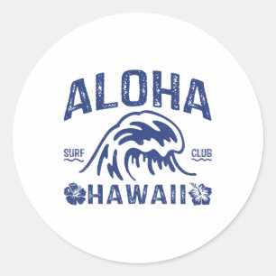 Vintage Aloha Hawaii-Welle Surfen Hawaiian-Strand Runder Aufkleber