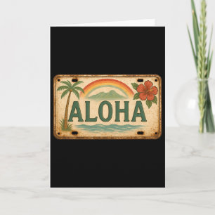 Vintage-Aloha-Nummernschild Hawaii  Karte