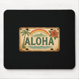 Vintage-Aloha-Nummernschild Hawaii Mousepad