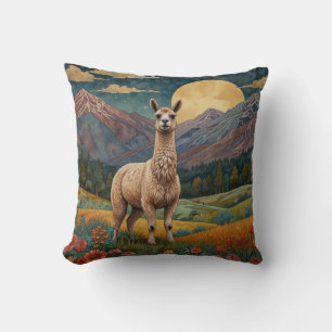 Vintage Alpakawolle Alpaka Vintage Landschaft Kissen