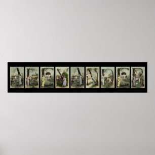 Vintage Alphabet Letter Name Art Poster