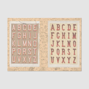 Vintage Alphabet Typografie Mathematische Collage Seidenpapier