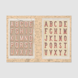 Vintage Alphabet Typografie Mathematische Collage Seidenpapier