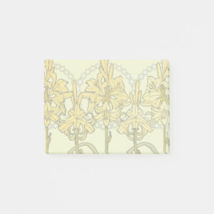 Vintage Alphonse Mucha Art Nouveau Lilien-Muster Post-it Klebezettel