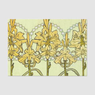 Vintage Alphonse Mucha Art Nouveau Lilien-Muster Seidenpapier
