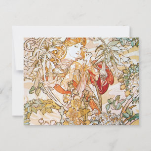 Vintage Alphonse-Mucha-Göttin Postkarte