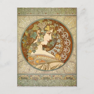 Vintage Alphonse Mucha Ivy Gallery Postkarte
