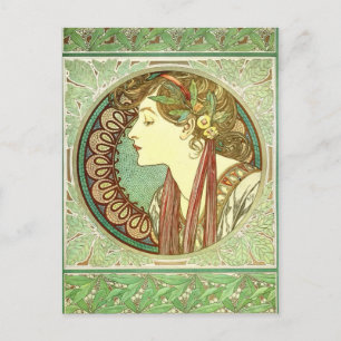 Vintage Alphonse Mucha Laurel GalleryHD Postkarte