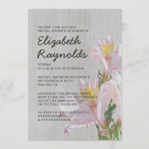 Vintage Alstroemeria-Brautparty-Einladungen Einladung