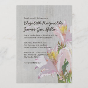 Vintage Alstroemeria-Hochzeits-Einladungen Einladung