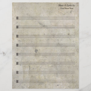 Vintage Alt gestaltete Blank Sheet Music 8 Stadium