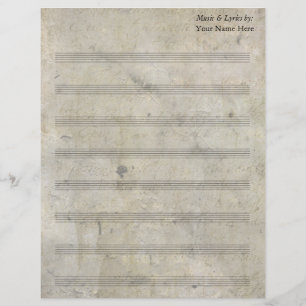 Vintage Alt gestaltete Blank Sheet Music 8 Stadium