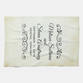 Vintage Alt-Western-Hochzeit Geschirrtuch