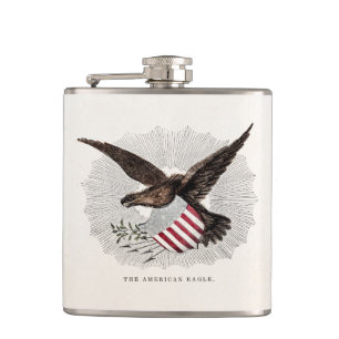 Vintage Alte 1800er Jahre - Amerikanische Adlerbra Flachmann