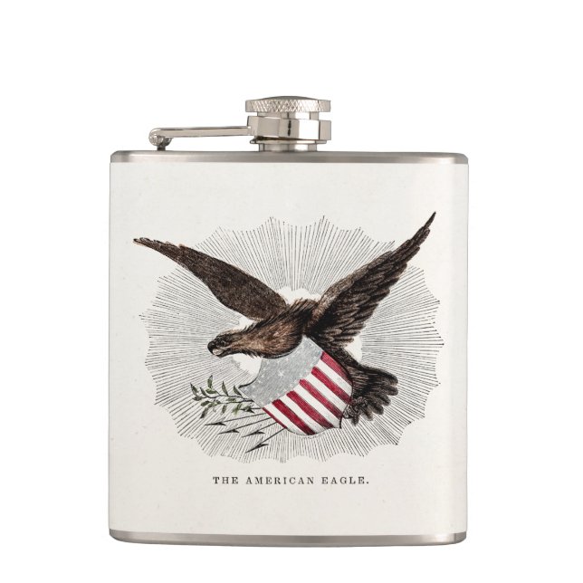 Vintage Alte 1800er Jahre - Amerikanische Adlerbra Flachmann (Vorderseite)