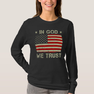 Vintage alte amerikanische Fahne Gottes Wir vertra T-Shirt